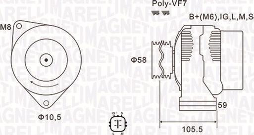 Magneti Marelli 063732069010 - Генератор autospares.lv