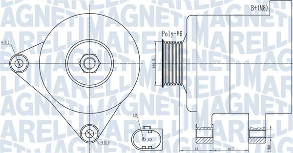 Magneti Marelli 063732000010 - Генератор autospares.lv