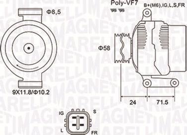 Magneti Marelli 063732036010 - Генератор autospares.lv