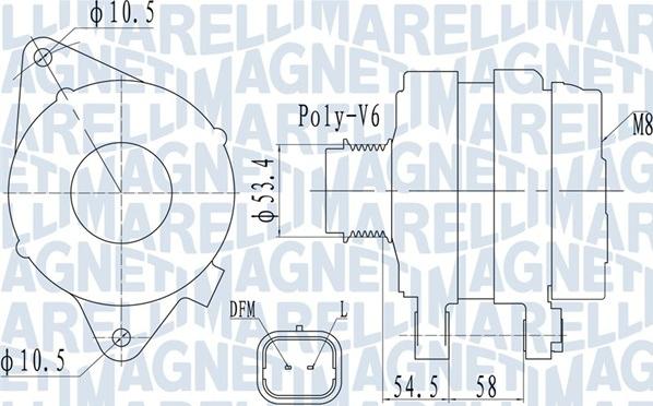 Magneti Marelli 063732142010 - Генератор autospares.lv