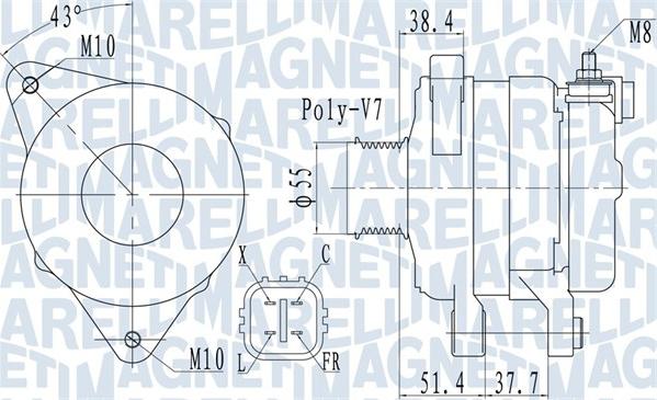 Magneti Marelli 063732121010 - Генератор autospares.lv