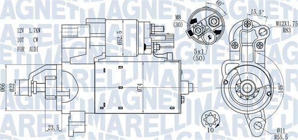 Magneti Marelli 063721563510 - Стартер autospares.lv