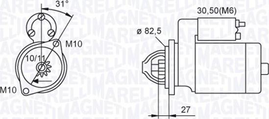 Magneti Marelli 063721044010 - Стартер autospares.lv