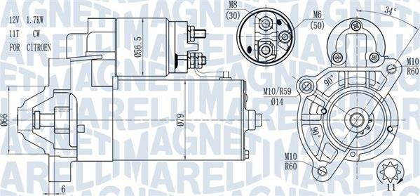 Magneti Marelli 063721177010 - Стартер autospares.lv