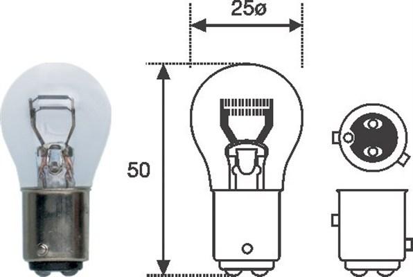 Magneti Marelli 008529100000 - Лампа накаливания, фонарь сигнала тормоза autospares.lv