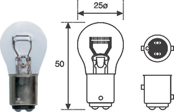 Magneti Marelli 009600020000 - Лампа накаливания, фонарь сигнала тормоза autospares.lv