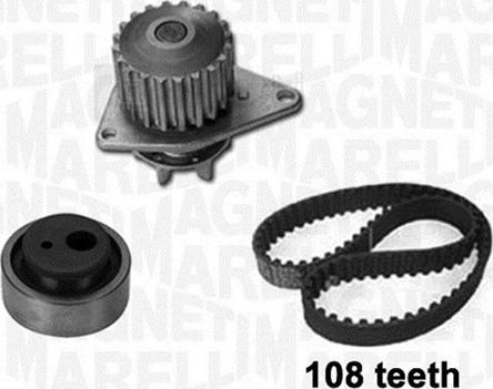 Magneti Marelli 341401950001 - Водяной насос + комплект зубчатого ремня ГРМ autospares.lv