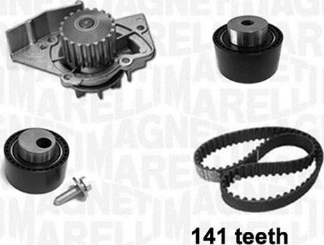 Magneti Marelli 341401900001 - Водяной насос + комплект зубчатого ремня ГРМ autospares.lv