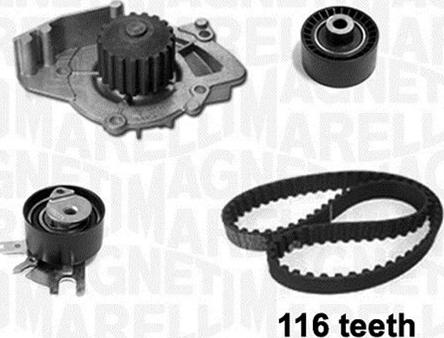 Magneti Marelli 341401690001 - Водяной насос + комплект зубчатого ремня ГРМ autospares.lv