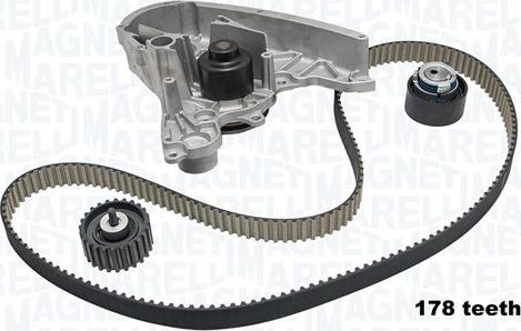 Magneti Marelli 341401130001 - Водяной насос + комплект зубчатого ремня ГРМ autospares.lv