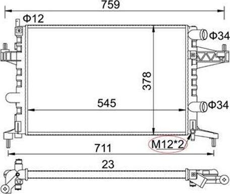 Magneti Marelli 359000390760 - Радиатор, охлаждение двигателя autospares.lv