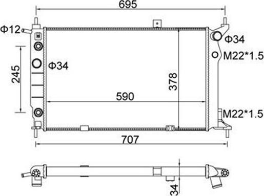 Magneti Marelli 359000391360 - Радиатор, охлаждение двигателя autospares.lv