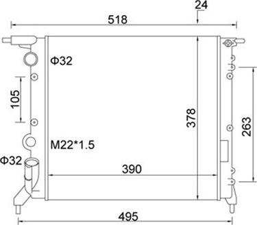 Magneti Marelli 359000300640 - Радиатор, охлаждение двигателя autospares.lv