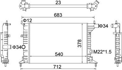 Magneti Marelli 359000300180 - Радиатор, охлаждение двигателя autospares.lv