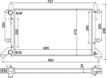 Magneti Marelli 359000300130 - Радиатор, охлаждение двигателя autospares.lv