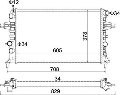 Magneti Marelli 359000300170 - Радиатор, охлаждение двигателя autospares.lv