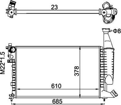 Magneti Marelli 359000300390 - Радиатор, охлаждение двигателя autospares.lv