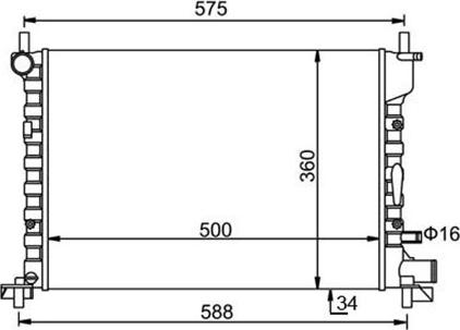 Magneti Marelli 359000300300 - Радиатор, охлаждение двигателя autospares.lv