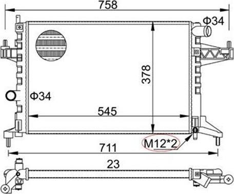 Magneti Marelli 359000391480 - Радиатор, охлаждение двигателя autospares.lv