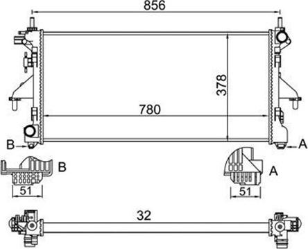 Magneti Marelli 359000301020 - Радиатор, охлаждение двигателя autospares.lv