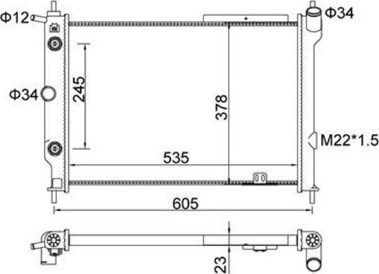 Magneti Marelli 359000301330 - Радиатор, охлаждение двигателя autospares.lv