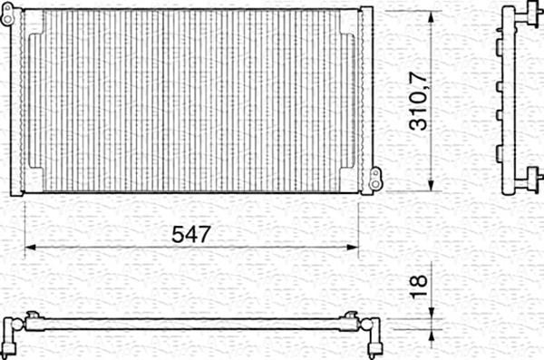 Magneti Marelli 350203155000 - Конденсатор кондиционера autospares.lv