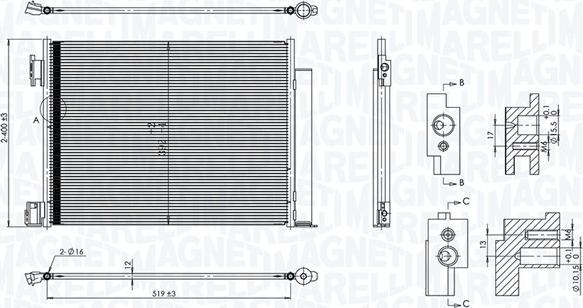 Magneti Marelli 350203101500 - Конденсатор кондиционера autospares.lv