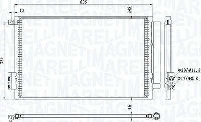 Magneti Marelli 350203814000 - Конденсатор кондиционера autospares.lv