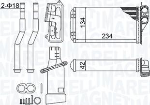 Magneti Marelli 350218466000 - Теплообменник, отопление салона autospares.lv