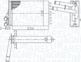 Magneti Marelli 350218462000 - Теплообменник, отопление салона autospares.lv