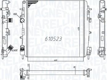 Magneti Marelli 350213995000 - Радиатор, охлаждение двигателя autospares.lv