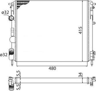 Magneti Marelli 350213991003 - Радиатор, охлаждение двигателя autospares.lv