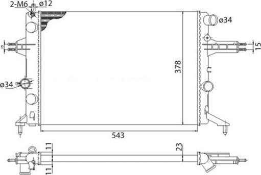 Magneti Marelli 350213960003 - Радиатор, охлаждение двигателя autospares.lv