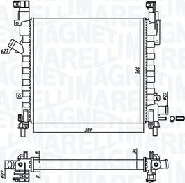Magneti Marelli 350213924000 - Радиатор, охлаждение двигателя autospares.lv