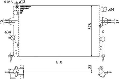 Magneti Marelli 350213970003 - Радиатор, охлаждение двигателя autospares.lv