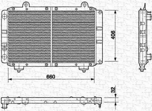 Magneti Marelli 350213453000 - Радиатор, охлаждение двигателя autospares.lv