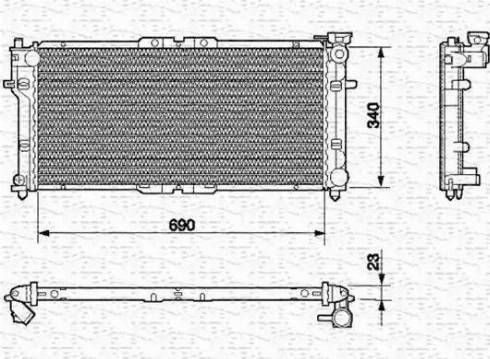 Magneti Marelli 350213518000 - Радиатор, охлаждение двигателя autospares.lv