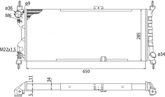 Magneti Marelli 350213588003 - Радиатор, охлаждение двигателя autospares.lv