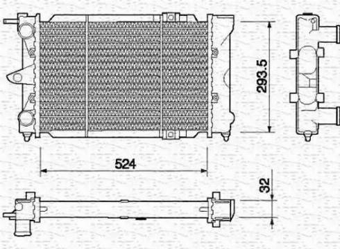 Magneti Marelli 350213651000 - Радиатор, охлаждение двигателя autospares.lv