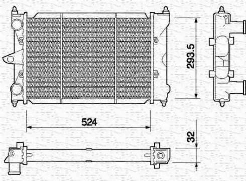 Magneti Marelli 350213652000 - Радиатор, охлаждение двигателя autospares.lv