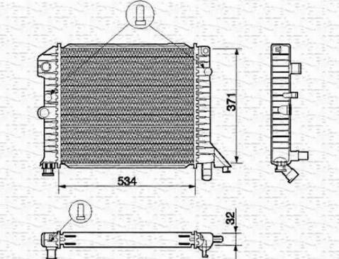 Magneti Marelli 350213663000 - Радиатор, охлаждение двигателя autospares.lv