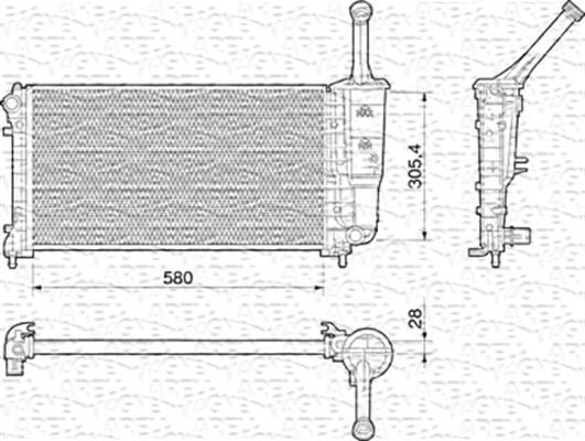 Magneti Marelli 350213011000 - Радиатор, охлаждение двигателя autospares.lv