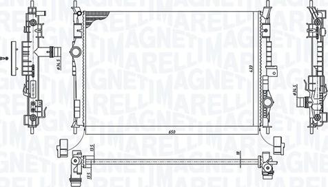 Magneti Marelli 350213199600 - Радиатор, охлаждение двигателя autospares.lv