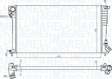 Magneti Marelli 350213199700 - Радиатор, охлаждение двигателя autospares.lv