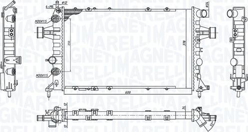 Magneti Marelli 350213194600 - Радиатор, охлаждение двигателя autospares.lv