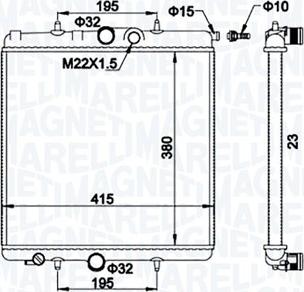 Magneti Marelli 350213194100 - Радиатор, охлаждение двигателя autospares.lv