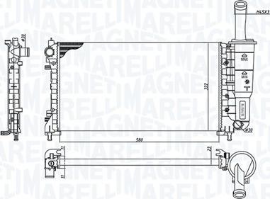 Magneti Marelli 350213194200 - Радиатор, охлаждение двигателя autospares.lv