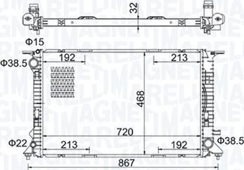 Magneti Marelli 350213195800 - Радиатор, охлаждение двигателя autospares.lv