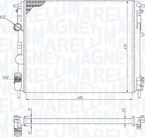 Magneti Marelli 350213195200 - Радиатор, охлаждение двигателя autospares.lv