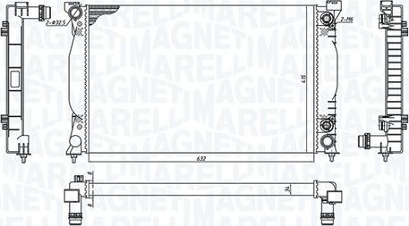 Magneti Marelli 350213196500 - Радиатор, охлаждение двигателя autospares.lv